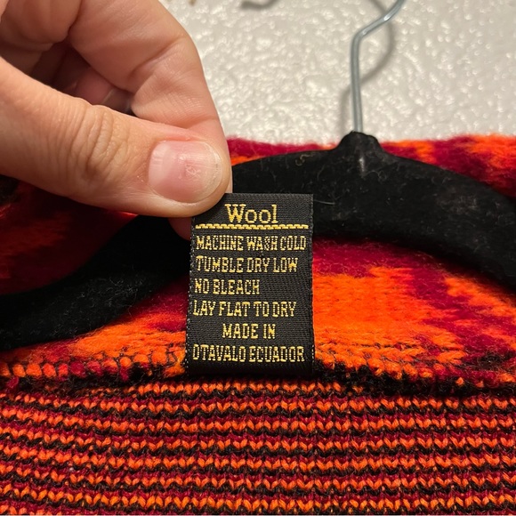 Vintage Tejidos Imalaya Wool Full Zip Jacket Unique Native American Wolf Gift - Picture 3 of 6